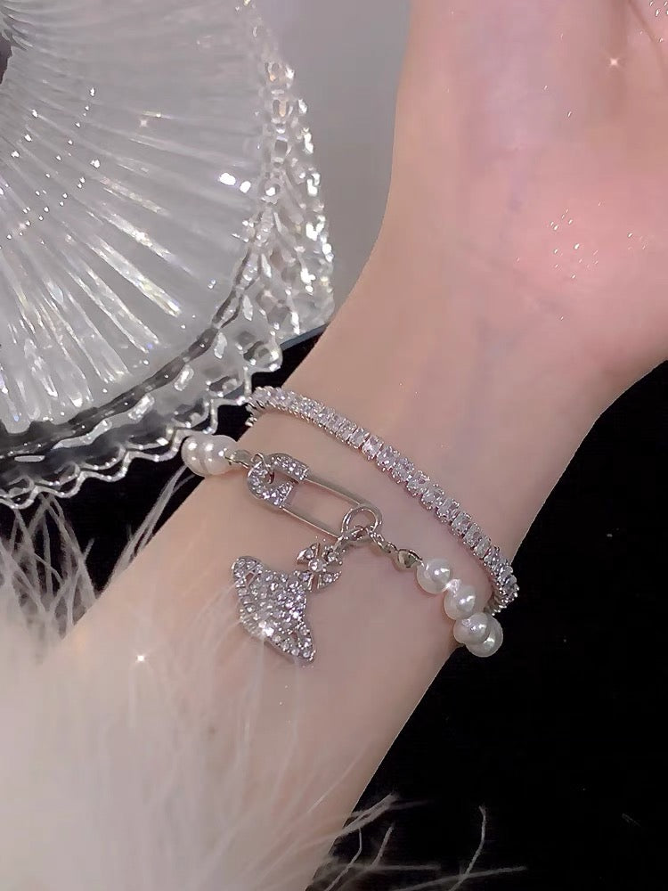 高級鑽手鍊Diamond & Pearl Planet Bracelet